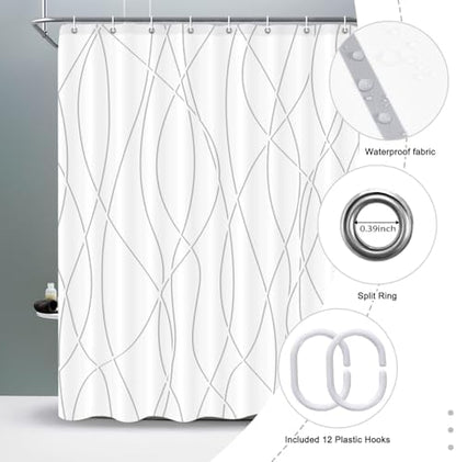 Striped Shower Curtain for Bathroom, Grey Shadow, 60" W x 72" L