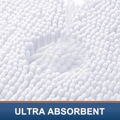 Smiry Bathroom Rugs 96X24, Luxury Chenille Extra Soft Absorbent Bath Mat