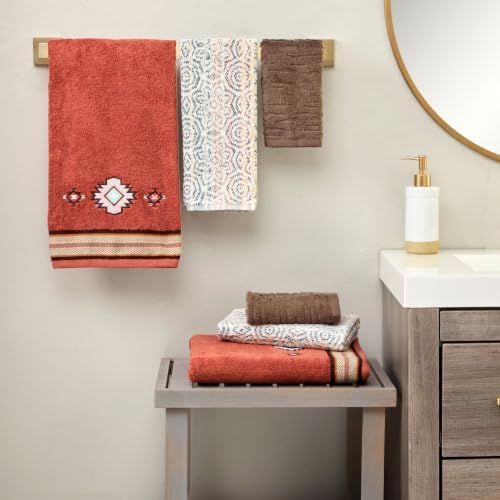 SKL Home Southwest Sunset/Rhapsody Bath Towel Set-6pc, 100% Cotton, Rust
