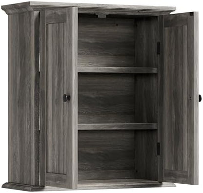 ChooChoo Bathroom Wall Cabinet with 2 Doors, Over The Toilet, Farmhouse