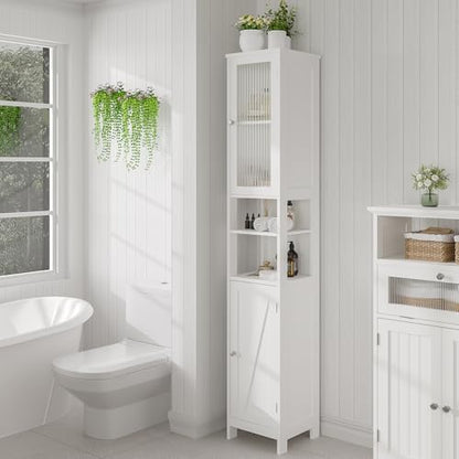 ChooChoo Narrow Bathroom Storage Cabinet with Light, Space Saving