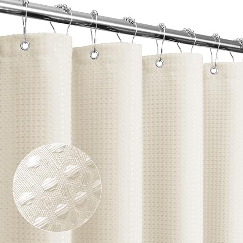 Gibelle Long Ivory Fabric Shower Curtain, 72 x 78