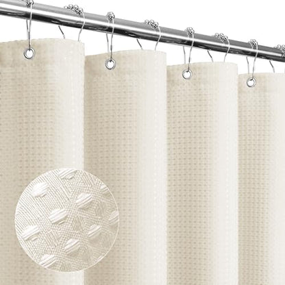 Gibelle Long Ivory Fabric Shower Curtain, 72 x 78