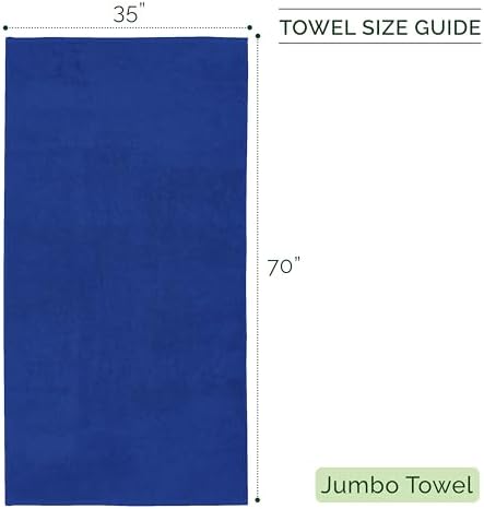 Elegant Comfort 100% Turkish Cotton Corduroy Ribbed Luxury Jumbo Bath Towel Ultra Soft - 35 x 70 Inch - Luxury Spa Premium Hotel Quality Highly Absorbent and Quick Dry Large Bath Towel, Royal Blue