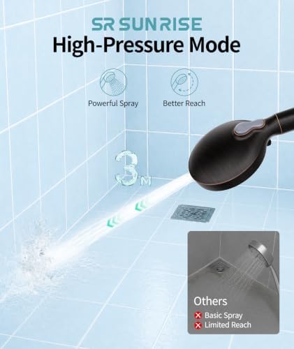 SR SUN RISE Filtered Shower Head with Handheld High Pressure 9 Spray Mode Showerhead Detachable Shower Head Water Softener Filters Beads for Hard Water Remove Chlorine 1 Filter ORB