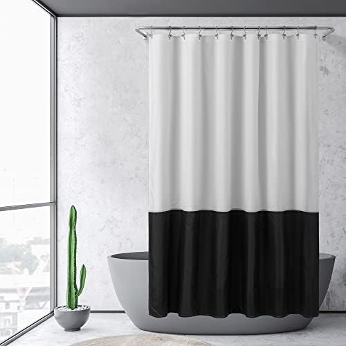 ALYVIA SPRING Waterproof Fabric Shower Curtain or Liner Black/White, 72x72