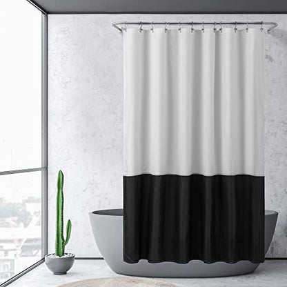 ALYVIA SPRING Waterproof Fabric Shower Curtain or Liner Black/White, 72x72