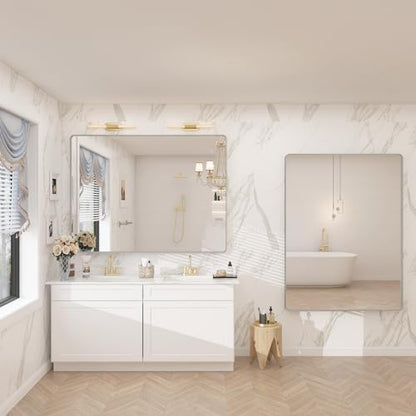 60x40 Inch Brushed Nickel Bathroom Mirror