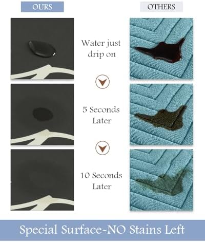 MontVoo Bath Mat-Bath Mat Rug Non Slip Super Absorbent Stain Resistant Quick Dry Thin Bathroom Rug-Bath Mats for Bathroom Floor Bathtub Vanity-Bathmat Bath Rug Easy Care-17"x27",Black