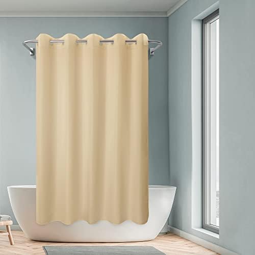 River Dream No Hook Hotel Cloth Shower Curtain Beige, Standard Size