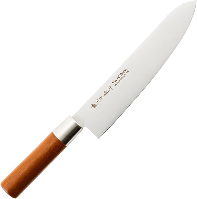 Chef Knife, 8 Inch Japanese knife, 濃州正宗作, Stainless steel, Rubber Wood Handle, Kitchen knife, HOUCHO