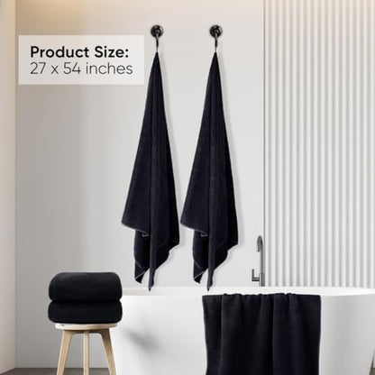HOMEXCEL Bath Towels 2PK, Microfiber Ultra Soft Bathroom Towel, 27x54 in