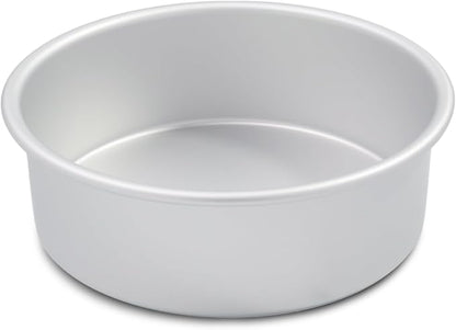 7 Inch Round Cake Pan, Aluminum Round Cake Baking Pans Tins For for birthday cake party cake.Silver(7×3 round Cake Pan)