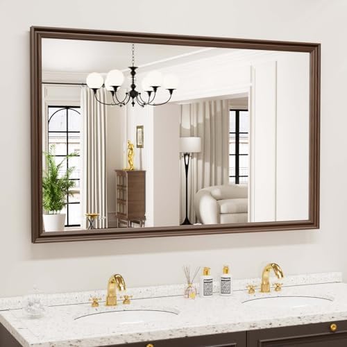 WEER Brown Bathroom Vanity Mirror 48x30 Inch