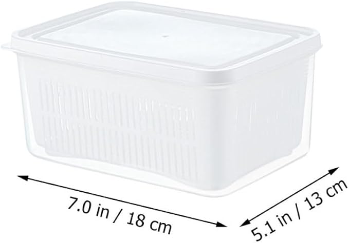 MAGICLULU Double Refrigerator Organizer Box Multifunctional Fridge Food Container for Fruits Vegetables Snacks Keeps Food Fresh Neat Tidy for Home Kitchen Storage