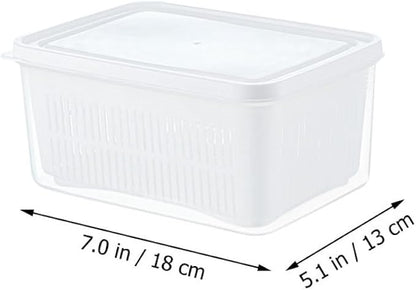 MAGICLULU Double Refrigerator Organizer Box Multifunctional Fridge Food Container for Fruits Vegetables Snacks Keeps Food Fresh Neat Tidy for Home Kitchen Storage