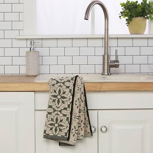 SKL Home Lisbon Hand Towel Set-2pc, Premium 100% Cotton, Black