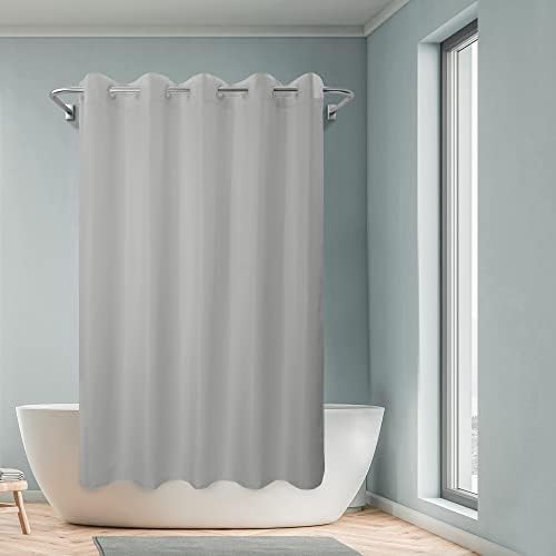 River Dream No Hook Hotel Cloth Shower Curtain Grey, Standard Size