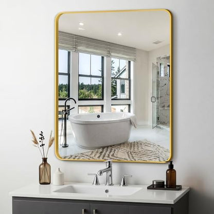 Delma Bathroom Vanity Mirror, Gold Framed Mirror for Over Sink, 36x30