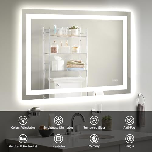Hivone 40"X30" LED Bathroom Mirror with Lights, UL Listed