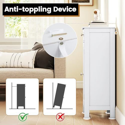 GIANTEX 34.5" Bathroom Cabinet with Drawer & Single Door (White)