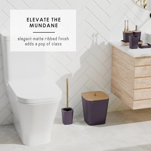 Clara Clark Purple Bathroom Set, Shower Curtain Set, Bathroom Accessory Set