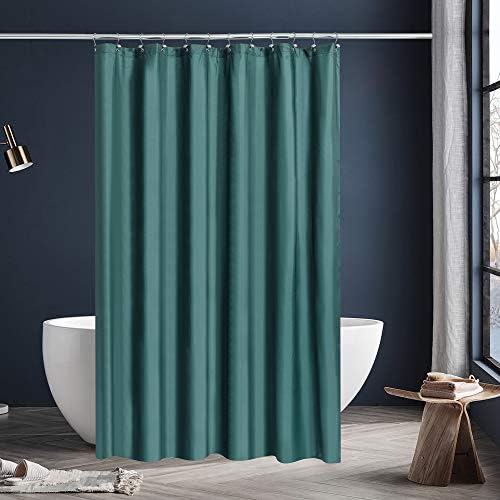 N&Y HOME Fabric Shower Curtain or Liner with Magnets, Teal
