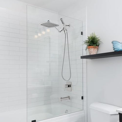 G-Promise All Metal 12" Rain Shower Head with Handheld for Bathroom Upgrade
