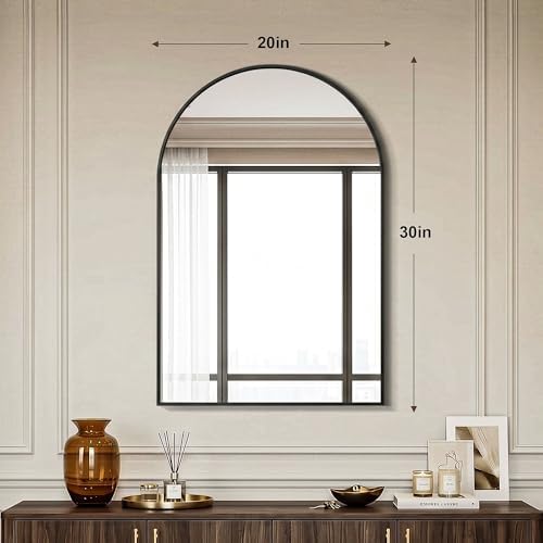 AMOISE Arched Bathroom Mirror for wall, 2Pack 30"x20" Vanity Mirror, Black