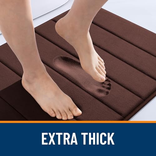 OLANLY Memory Foam Bath Mat 34x21, Super Soft and Absorbent Bathroom Rugs