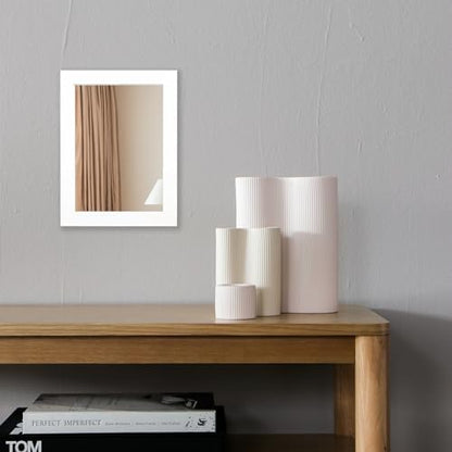 Ruomeng Wall Mirror Rectangle Decorative Mirror 12x16 Inch, White