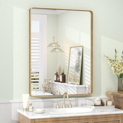 24x32 Inch Gold Framed Bathroom Mirror for Wall