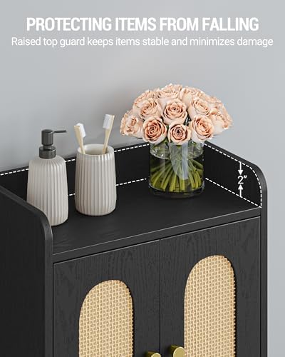 Hzuaneri Bathroom Cabinet, Small Storage Cabinet with 4 Doors