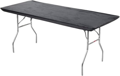 Kwik-Covers 8' Rectangle Plastic Table Covers 30" x 96", Bundle of 5 (Black)