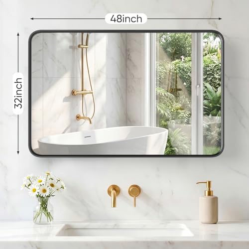 NEWBULIG Bathroom Mirror for Over Sink, 32X48 Inch Wall Vanity Mirror
