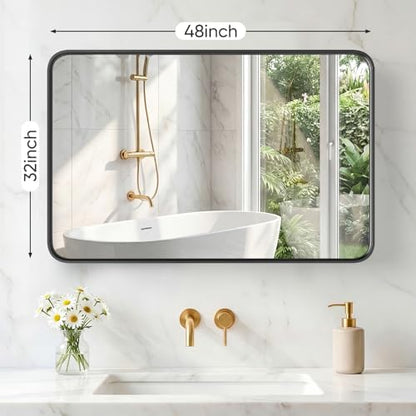 NEWBULIG Bathroom Mirror for Over Sink, 32X48 Inch Wall Vanity Mirror