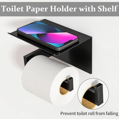 STWWO 5-Piece Matte Black Bathroom Accessories Hardware Set