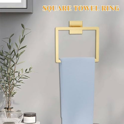 10 Pieces Brushed Gold Towel Bar Set Bathroom Hardware Accessories Set Upgraded Toilet Paper Holder Towel Holder/Racks Set for Bathroom Stainless Steel Wall Mounted 23.6in