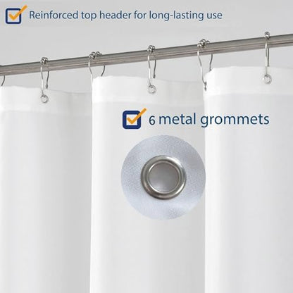 N&Y HOME Small Stall Shower Curtain Liner Fabric, White, 32 x 72 inches
