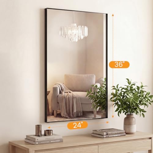 Sweetcrispy Bathroom Wall Mirror, Vanity Mirror for Over Sink, 24x36 Inch