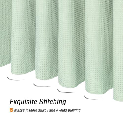 Gibelle Extra Long Mint Green Fabric Shower Curtain, 72 x 84