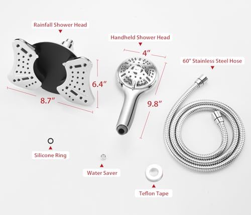 GRICH Shower Head with Handheld Spray - Dual High Pressure Showerhead