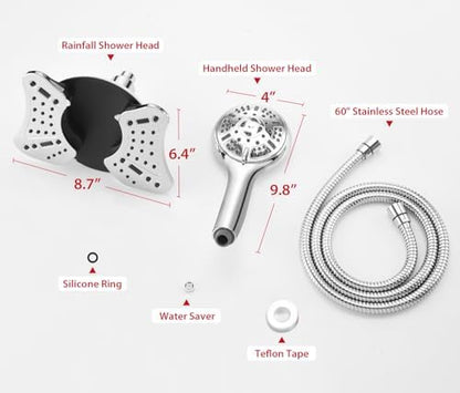 GRICH Shower Head with Handheld Spray - Dual High Pressure Showerhead