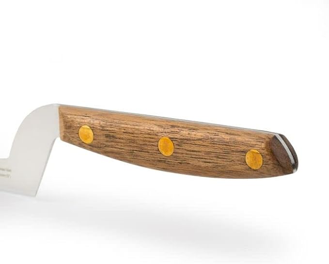 Arcos Cheese Knife set 3 pieces. Nitrum Stainless Steel. Very useful set for irregular pieces of hard cheeses, soft cheeses and creamy cheeses. Handle 100% Ovengkol wood Series Nordika. Color Brown.