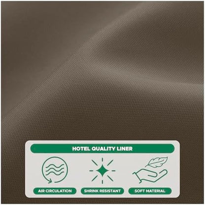 Fabric Shower Curtain Liner 72x72 Inch-Taupe Standard Size Shower Liners