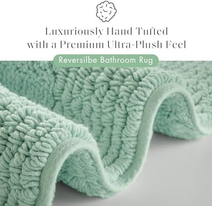 Madison Park Splendor Reversible 100% Cotton Bath Runner, 24 x 72, Green
