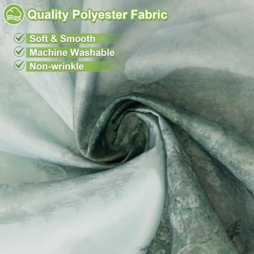 ORTIGIA 54x78 Misty Forest Stall Shower Curtain for Small Bathroom, Green Narrow Nature Woodland Shower Curtain Set with Hooks, Waterproof Fabric Pine Tree Fog Magic Home Bath Curtain