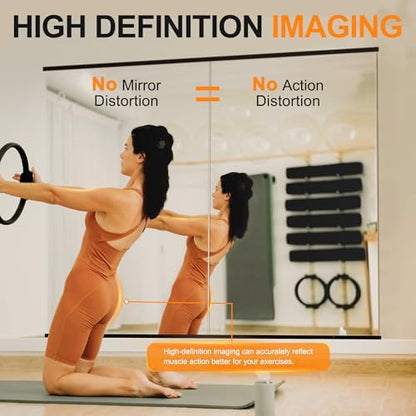Delma Home Gym Mirror, 54''x30''x2PCS Black