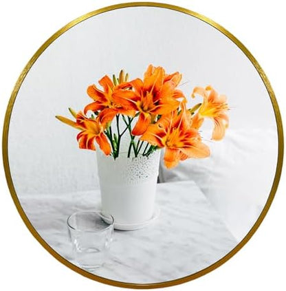 Oruii Small Round Mirror, 18 inch Gold Circle Mirror, Gold Metal Frame