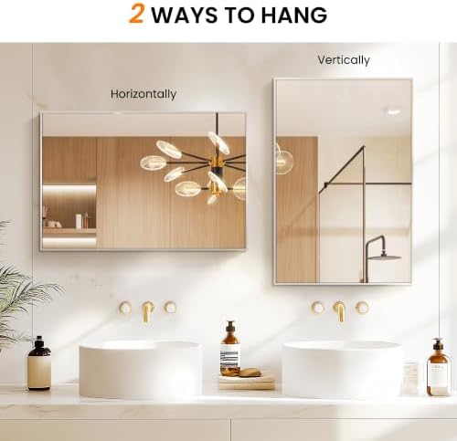 Bathroom Vanity Mirror for Wall, 20"x30" Bathroom Mirror for Over Sink